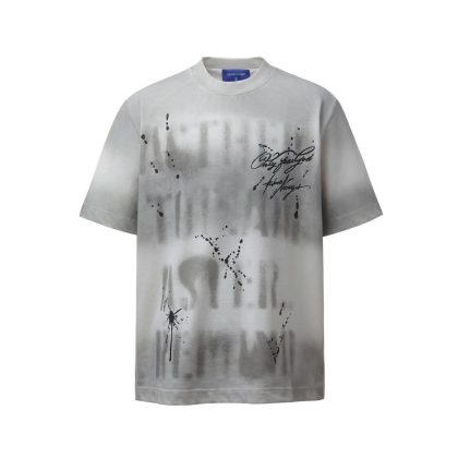 Smudged-Graffiti Distressed Tee