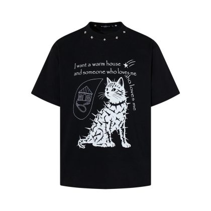 Cats-Sketch Slogan Graphic Tee