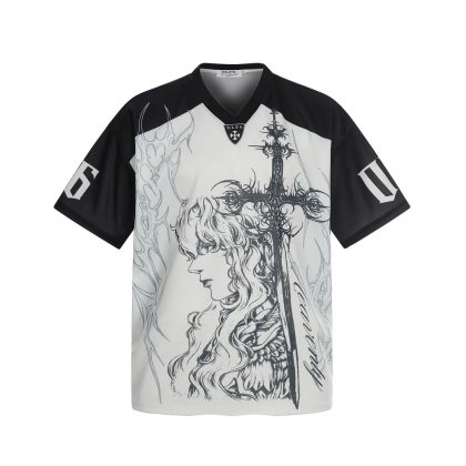 Vintage-Print Raglan Jersey Shirt