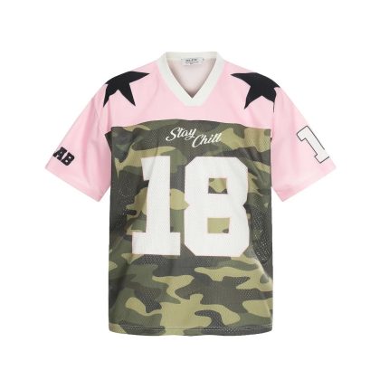 Color-Block Camo Mesh Jersey Tee